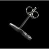 Серьга-гвоздик Скрипичный ключ (серебро, 925 проба) (st-006)