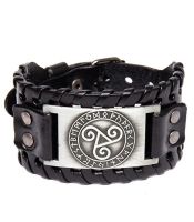 Браслет із металевою вставкою Триксель у рунічному колі (bpm-015)