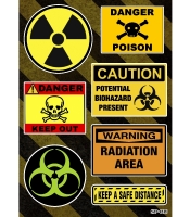 Стикерпак Warning radiation, biohazard, poison SP-099