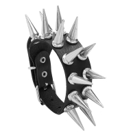 Браслет з великими шипами у два ряди (bpu-038)