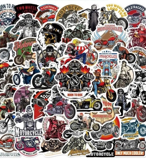Набір стікерів Custom Motorcycles (stk-085) 50 шт