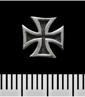 Серьга-гвоздик Тамплиерский крест (серебро, 925 проба) (st-013)