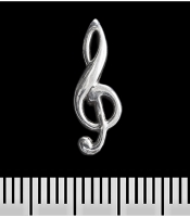 Серьга-гвоздик Скрипичный ключ (серебро, 925 проба) (st-006)
