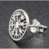 Сережка-гвоздик Рунічний компас (срібло, 925 проба) (st-038)