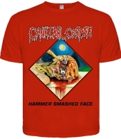 Футболка Cannibal Corpse "Hammer Smashed Face" (красная футболка)