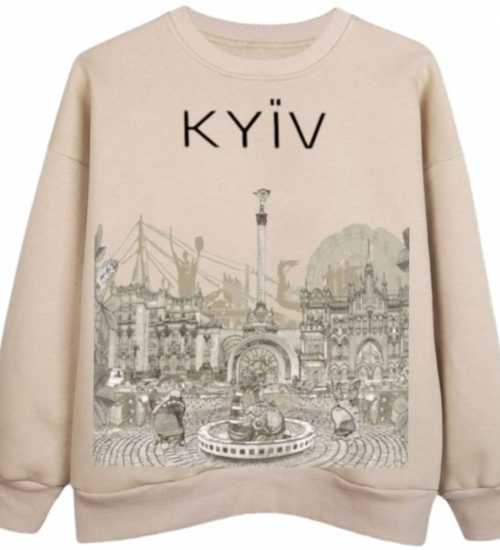 Бежевий світшот Urbanist - Київ (колесо) (оверсайз)