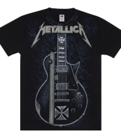 Футболка Full print Metallica (James Hetfield guitar ESP Iron Cross) (black t-shirt) (EU-P)