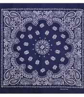 Бандана Огурцы двойные бело-черные на фоне цвета индиго