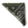 Бандана Огурцы бело-черные на фоне цвета оливы