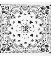 Бандана Черепа (карточная масть) на белом фоне