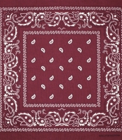 Бандана Огурцы бело-черные на бордовом фоне