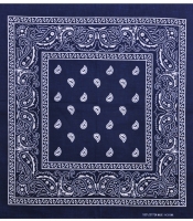 Бандана Огурцы бело-черные на фоне цвета индиго