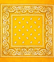 Бандана Огурцы бело-черные на оранжевом фоне