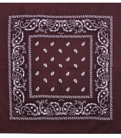 Бандана Огурцы бело-черные на коричневом фоне