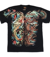 Футболка Китайский дракон и рыба (светится в темноте)