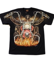 Футболка Смерть на мотоцикле (Hell Rider) светится в темноте