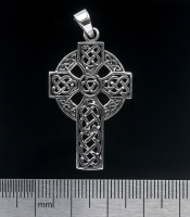 Серебряный кулон Кельтский крест (прозрачный узор)  (00000002851)