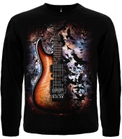 Футболка с длинным рукавом Crow and Guitar in Space