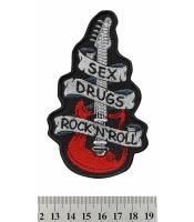 Нашивка Sex, Drugs, Rock'n'Roll (red guitar)
