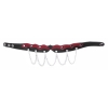Кожаный чокер с цепочками и хольнитенами (черно-красный) №319