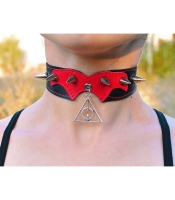 Кожаный чокер (ar-007) с кулоном Дары Смерти (Harry Potter)