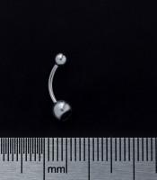 Банан (хир.сталь, цвет стальной, камень зеленый(бровь, интим, ухо)(b-023)