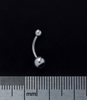 Банан (хир.сталь, цвет стальной, камень сиреневый(бровь, интим, ухо)(b-028)