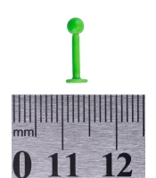 Лабрет (хир.сталь, цвет зеленый) (l-018)