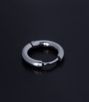 Сережка-кільце (хард обманка) ( хір.сталь, колір сталевий, 15мм) (ea-024)