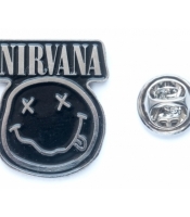 Пин (значок) фигурный Nirvana (smile (черно-белый))
