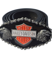 Пряжка Harley-Davidson (цепь с орлами), Комплект поставки товара Пряжка + ремень (натуральная кожа)