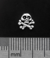 Серьга-гвоздик Череп "Danger" (серебро, 925 проба)
