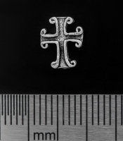 Серьга-гвоздик Крест (серебро, 925 проба)