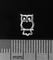 Серьга-гвоздик Сова (контур) (серебро, 925 проба)
