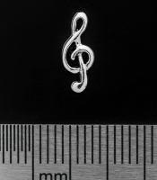 Серьга-гвоздик Скрипичный ключ (серебро, 925 проба)
