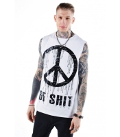Удлиненная безрукавка Peace of Shit белая (Urbanist)
