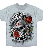 Футболка Guns'n'Roses (череп) (меланж)