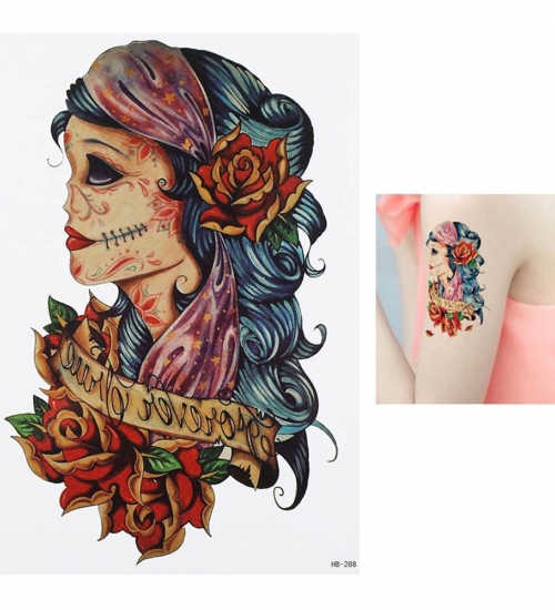 Временная тату Muerte (old school) (HB-288, 21x15 см)