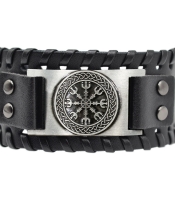 Браслет із металевою вставкою Aegishjalmur (шолом жаху) (bpm-013)