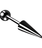 Сережка гвоздик з шипом і кулькою (титан, чорний) ea-121