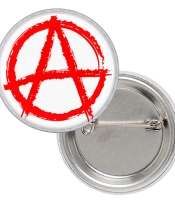 Значок Анархия (красная на белом фоне)