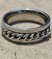 Кільце З ланцюжком (сталевий колір) (rnc-002)