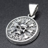Кулон медальон Череп на рунічному компасі (маленький) (срібло, 925 проба) (sp-238) Кулон медальон Череп на рунічному компасі (маленький) (срібло, 925 проба) (sp-238)