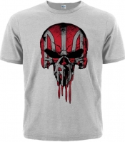 Футболка Череп (Punisher) із Тризубом (червоний, меланж)