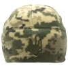 Шапка піксельний камуфляж флісова з Тризубом