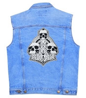 Нашивка термо Молот Тора з черепами наспинна (thps-068)