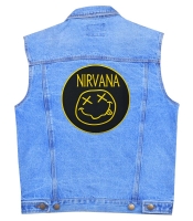 Нашивка термо Nirvana (logo and smile) наспинна кругла (thps-009)