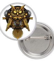 Значок Сова Стимпанк
