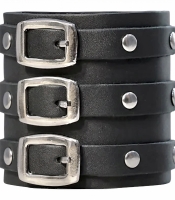 Браслет три ремінці з пряжками та хольнітенами (bpu-032)