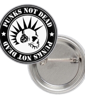 Значок Punk’s Not Dead (череп в наушниках)